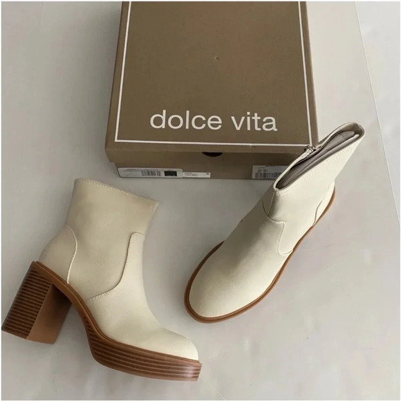 New Dolce Vita Calory Chelsea Boots Ivory Stella Cinzia bootie boho hipster - Picture 5 of 14